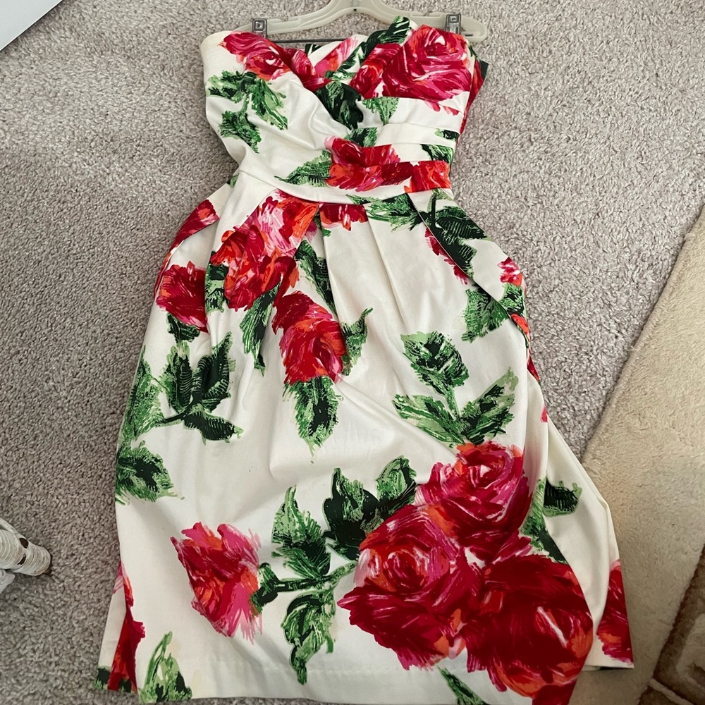 Strapless floral dress